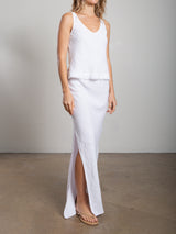 Romy Skirt in Heritage Linen - White