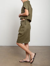 Inez Short in French Linen - Surplus