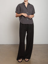 Rowe Shirt in Paperweight Cotton - Vintage Black