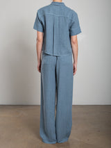Francine Pant in Heritage Linen - Sea