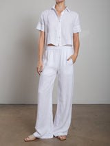 Francine Pant in Heritage Linen - White