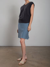 June Skirt in Heritage Linen - Sea
