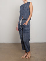 Ezra Pant in Heritage Dobby - Ink