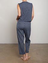 Ezra Pant in Heritage Dobby - Ink