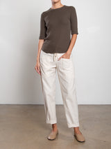 Ezra Pant in Linen Twill - Bone