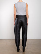 Joss Barrel Pant In Vegan Leather - Black