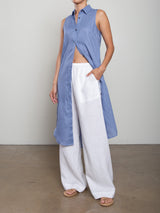 Liz Dress in French Linen - Bay