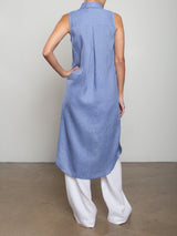 Liz Dress in French Linen - Bay