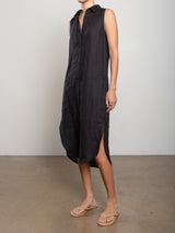 Liz Dress in French Linen - Black