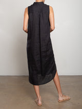 Liz Dress in French Linen - Black