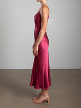 Farrah Slip Dress in Vintage Satin - Currant *Final Sale*