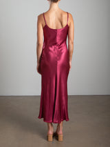 Farrah Slip Dress in Vintage Satin - Currant *Final Sale*