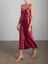 Farrah Slip Dress in Vintage Satin - Currant *Final Sale*