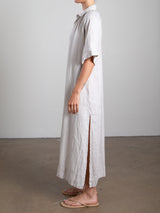Mona Dress in French Linen - Cement