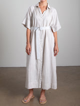 Mona Dress in French Linen - Cement