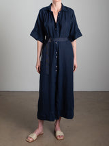 Mona Dress in French Linen - Ink