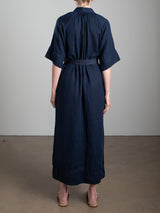 Mona Dress in French Linen - Ink