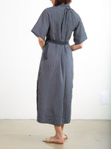 Mona Dress in Marina Stripe - Ink