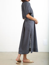 Mona Dress in Marina Stripe - Ink