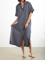 Mona Dress in Marina Stripe - Ink