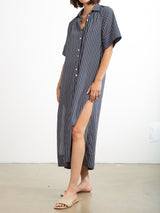 Mona Dress in Marina Stripe - Ink