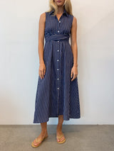 Lucia Dress in Marina Stripe - Ink