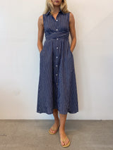 Lucia Dress in Marina Stripe - Ink