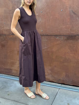 Jaclyn Dress in Paperweight Cotton - Bittersweet