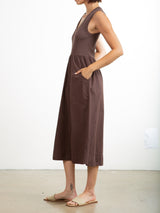 Jaclyn Dress in Paperweight Cotton - Bittersweet