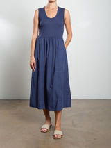 Jaclyn Dress in Paperweight Cotton - Blueberry