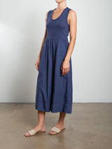 Jaclyn Dress in Paperweight Cotton - Blueberry