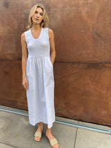 Jaclyn Dress in Paperweight Cotton - White