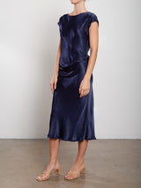 Neve Dress in Vintage Satin - Night