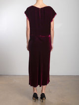 Neve Dress in Velvet - Oxblood