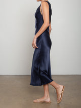Solene Dress in Vintage Satin - Night