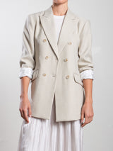 Trudi Blazer in Herringbone - Ivory