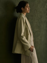 Trudi Blazer in Herringbone - Ivory