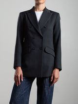 Trudi Blazer in Sharkskin - Charcoal