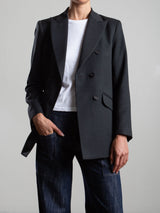 Trudi Blazer in Sharkskin - Charcoal