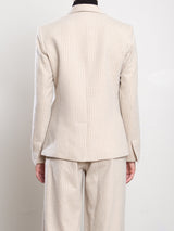 Cyrus Blazer in Brushed Pinstripe - Oat