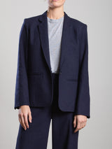 Cyrus Blazer in Brushed Pinstripe - Navy