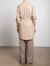 Tracy Jacket in Faux Leather - Biscotti
