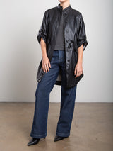 Tracy Jacket in Faux Leather - Black