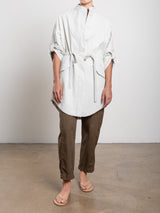 Tracy Jacket in Faux Leather - Ivory