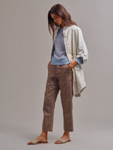 Tracy Jacket in Faux Leather - Ivory