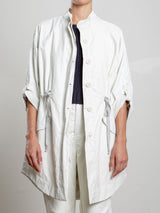 Tracy Jacket in Faux Leather - Ivory