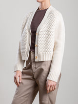 Jovie Cardigan in Wool Cashmere - Ivory