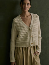 Jovie Cardigan in Wool Cashmere - Ivory *Final Sale*
