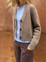Jovie Cardigan in Wool Cashmere - Mink