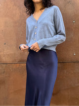 Remy Cardigan in Featherweight Cashmere - Denim